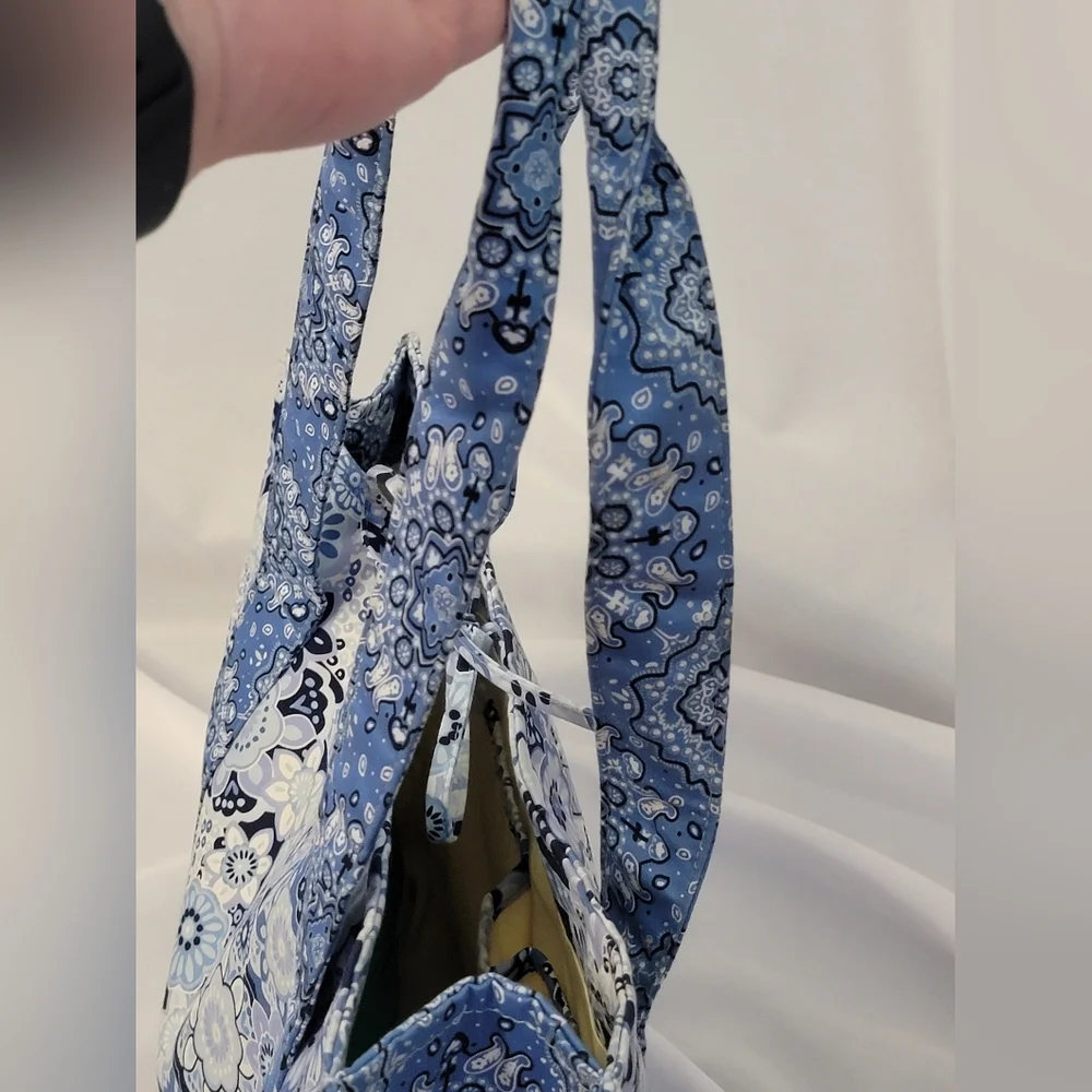 Talbots Paisley Blue and White Tote - Picture 6 of 8